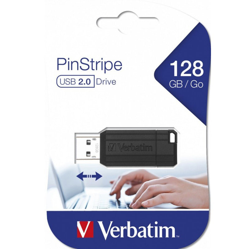 Externí paměť USB-A Verbatim PenDrive Pinstripe, 128Gb