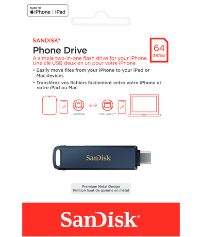 Externí paměť USB-C / Lightning SanDisk Phone Drive, 64Gb SDIXD0N-064G-GN6NN
