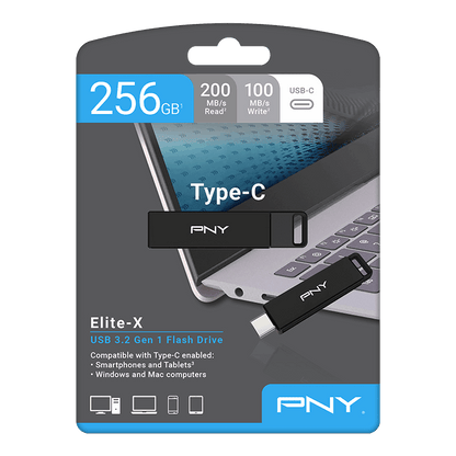 Externí paměť USB-C PNY Elite X, 64Gb P-FDI64GELTXC-GE