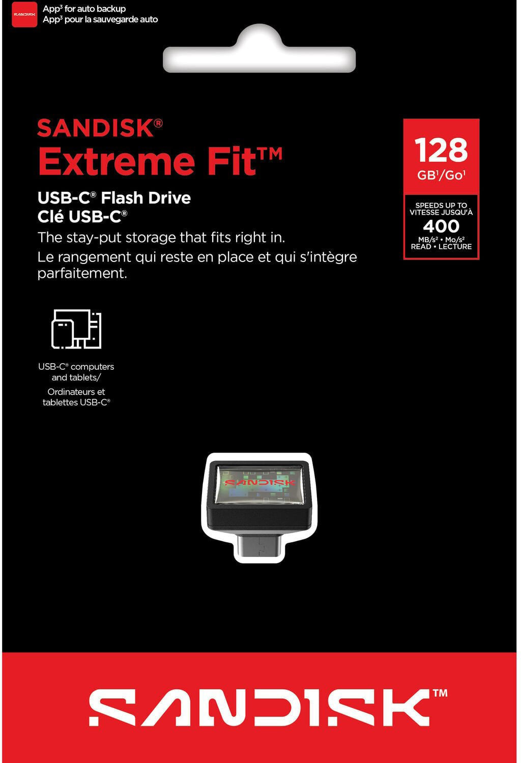 Externí paměť USB-C SanDisk Extreme Fit, 128Gb SDCZ530-128G-G46