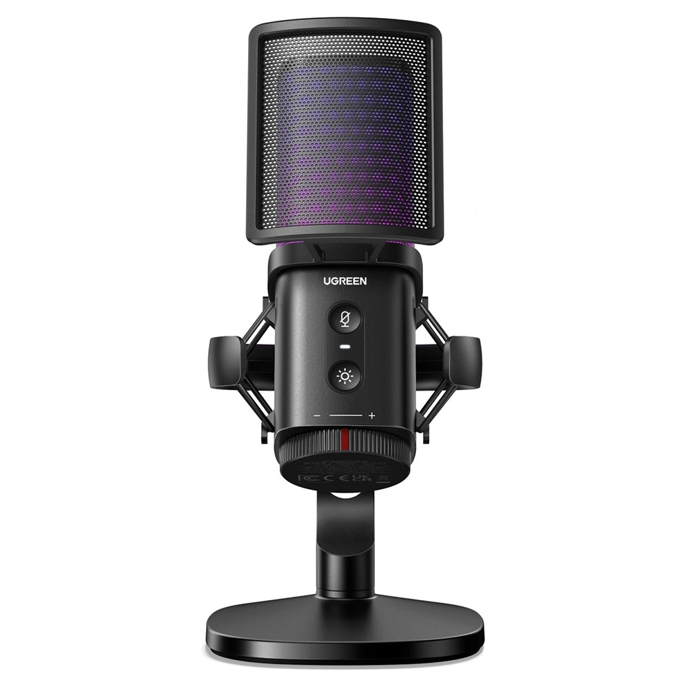 Mikrofon Cardioid UGREEN CM581 (65629), RGB, USB-C, 1.5m, Černý