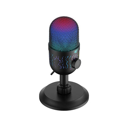 Gamingový mikrofon HAVIT GK52, RGB, USB-A, 1.8m, černý