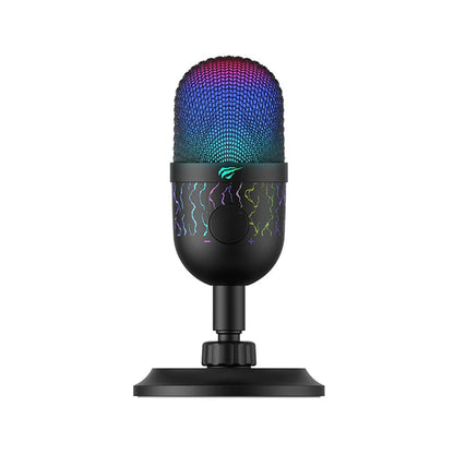 Gamingový mikrofon HAVIT GK52, RGB, USB-A, 1.8m, černý
