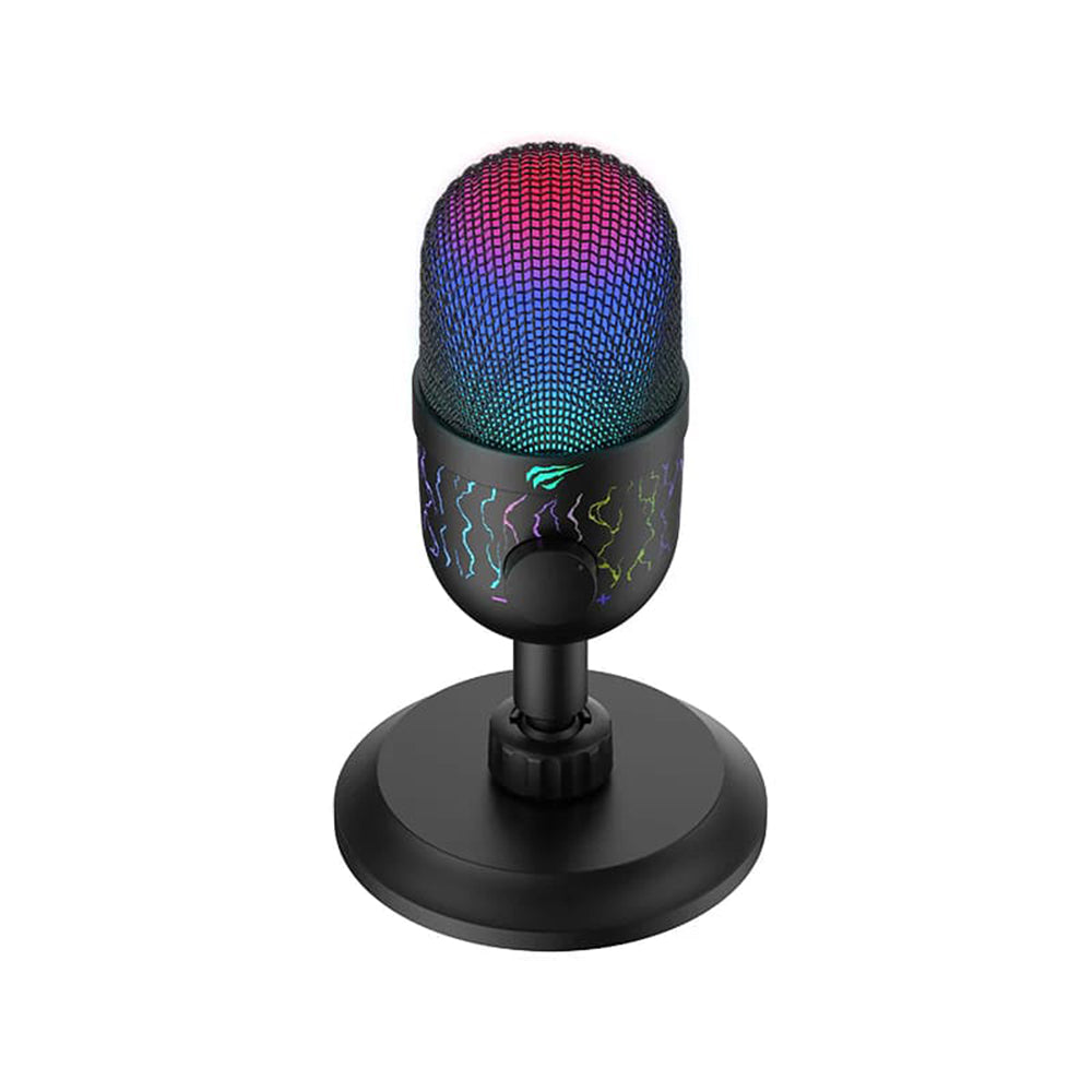 Gamingový mikrofon HAVIT GK52, RGB, USB-A, 1.8m, černý