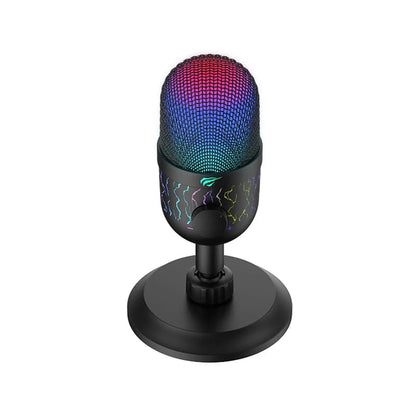 Gamingový mikrofon HAVIT GK52, RGB, USB-A, 1.8m, černý