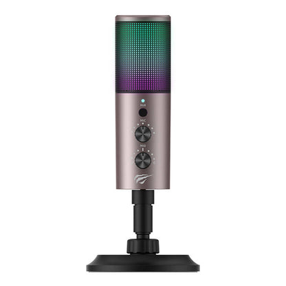 Herní mikrofon HAVIT GK61, RGB, USB-C, Šedý