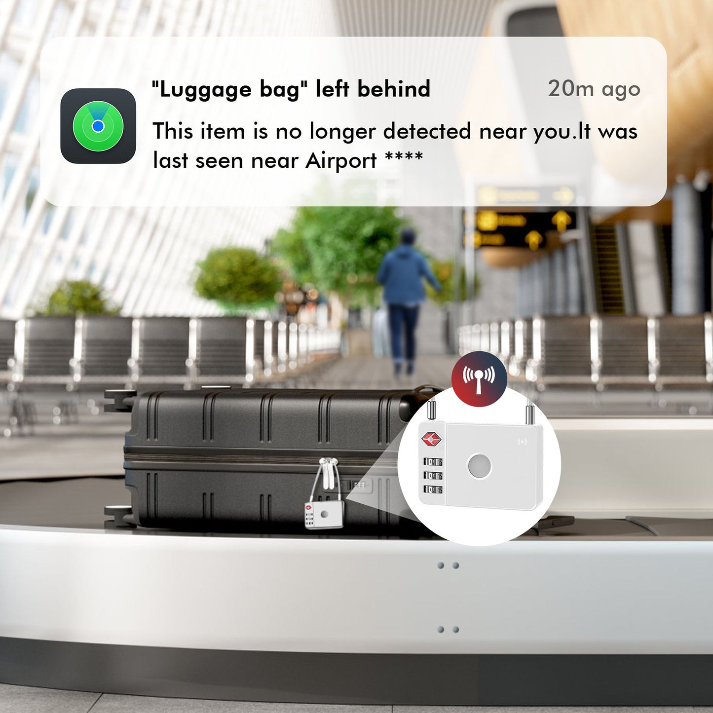 MiLi SmartTag MiLock Luggage pro iOS Series, bílá HD-P16-L