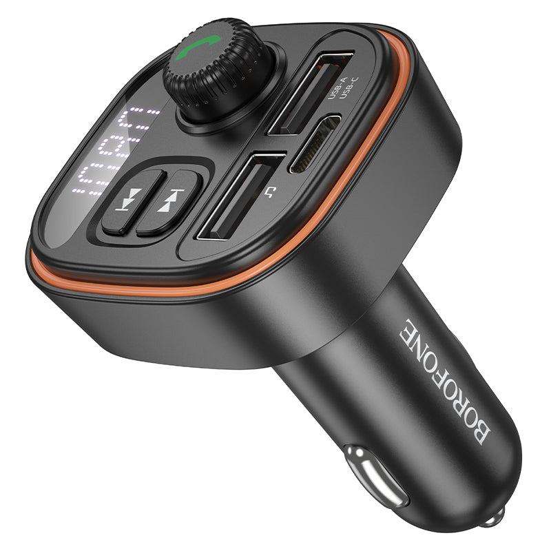 FM Bluetooth modulátor Borofone BC59 Heroic, 2 x USB-A - 1 x USB-C