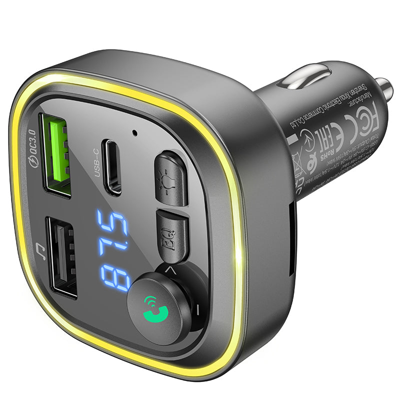 FM Bluetooth modulátor Borofone BC48, 2 x USB-A - 1 x USB-C