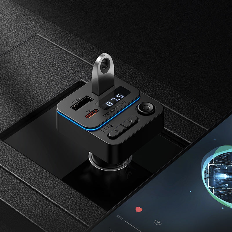 FM Bluetooth modulátor Borofone BC60 Hero, 2 x USB-A - 1 x USB-C