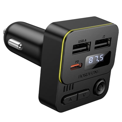 FM Bluetooth modulátor Borofone BC60 Hero, 2 x USB-A - 1 x USB-C