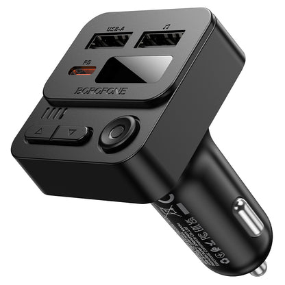FM Bluetooth modulátor Borofone BC60 Hero, 2 x USB-A - 1 x USB-C