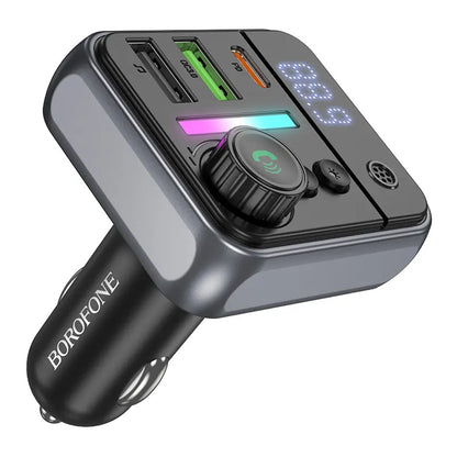 FM Bluetooth modulátor Borofone BC50 Ascenso, 2 x USB-A - 1 x USB-C