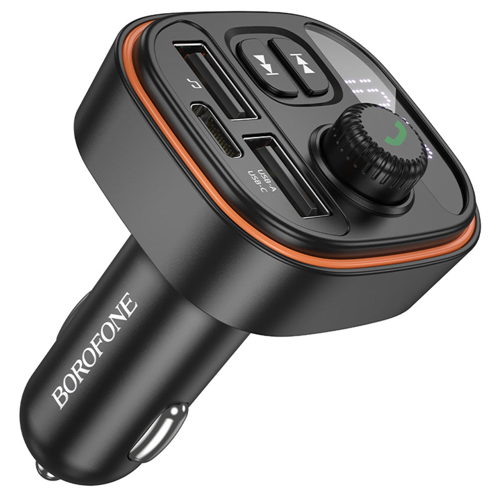 FM Bluetooth modulátor Borofone BC59 Heroic, 2 x USB-A - 1 x USB-C