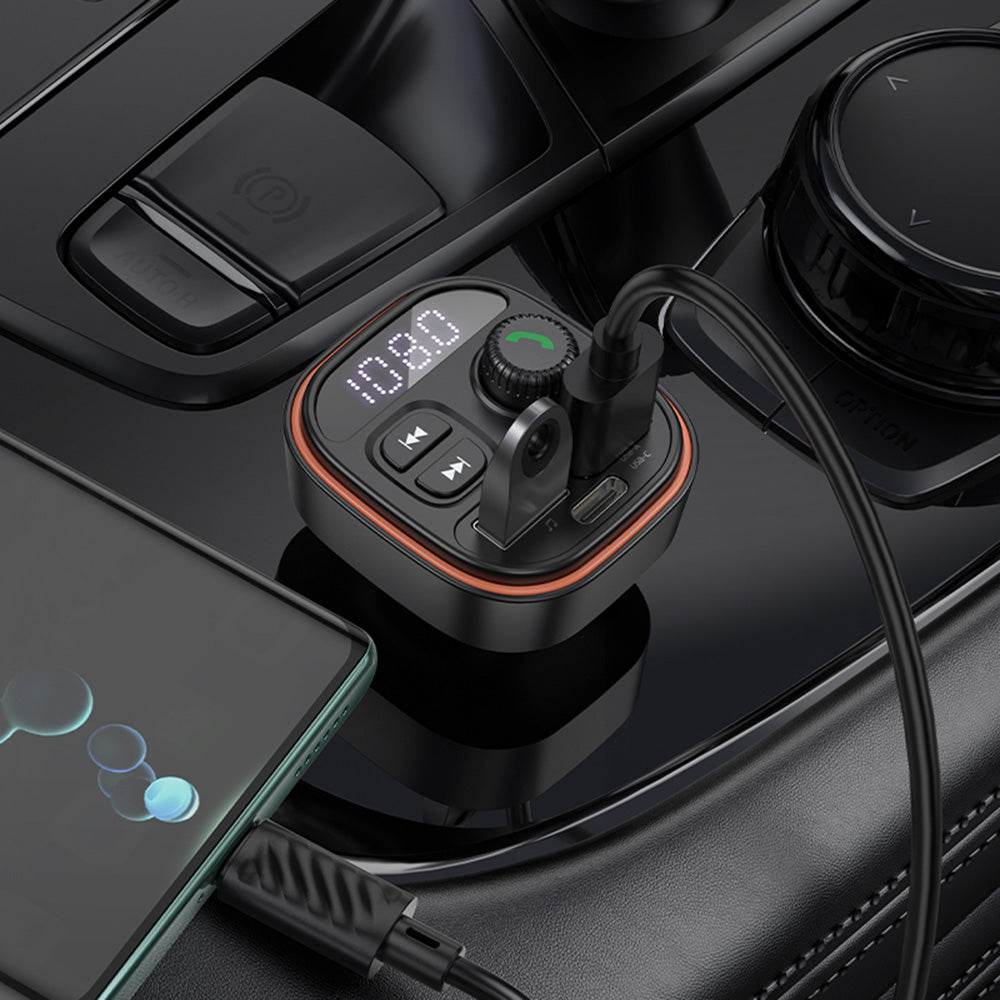 FM Bluetooth modulátor Borofone BC59 Heroic, 2 x USB-A - 1 x USB-C