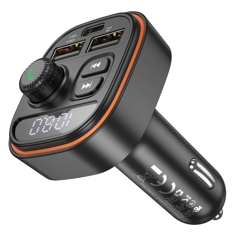 FM Bluetooth modulátor Borofone BC59 Heroic, 2 x USB-A - 1 x USB-C