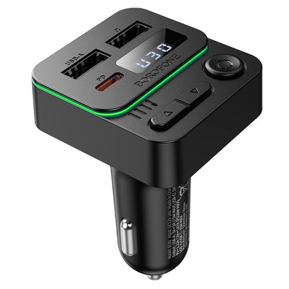 FM Bluetooth modulátor Borofone BC60 Hero, 2 x USB-A - 1 x USB-C