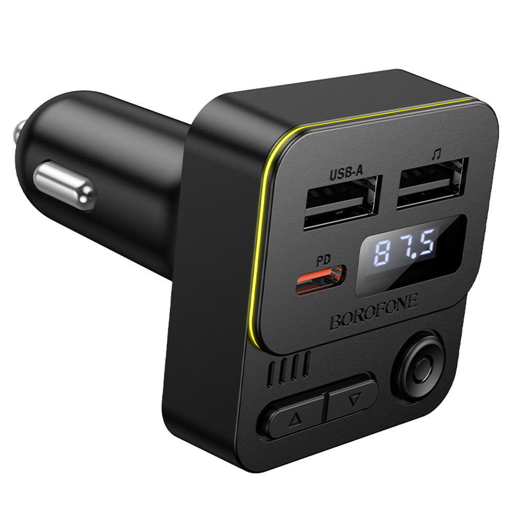 FM Bluetooth modulátor Borofone BC60 Hero, 2 x USB-A - 1 x USB-C