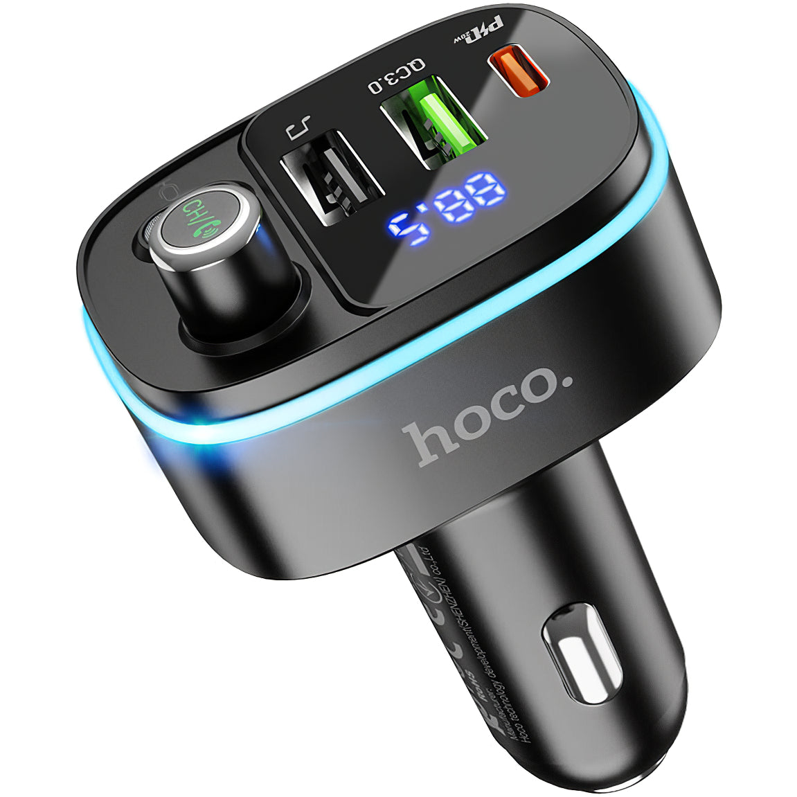 Modulátor FM Bluetooth HOCO E62 Fast, 2 x USB-A - 1 x USB-C