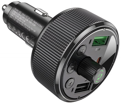 FM modulátor Bluetooth HOCO E82, 2 x USB-A - 1 x USB-C