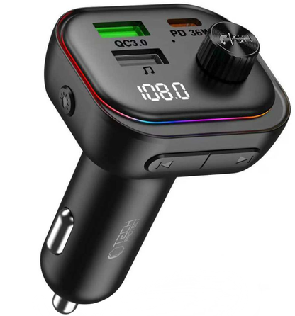 FM Bluetooth modulátor Tech-Protect CC07, 2 x USB-A - 1 x USB-C
