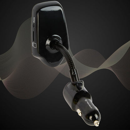 FM modulátor Bluetooth Techsuit MFM4, 1 x USB-A - 1 x 3,5mm - 1 x microSD, Černý