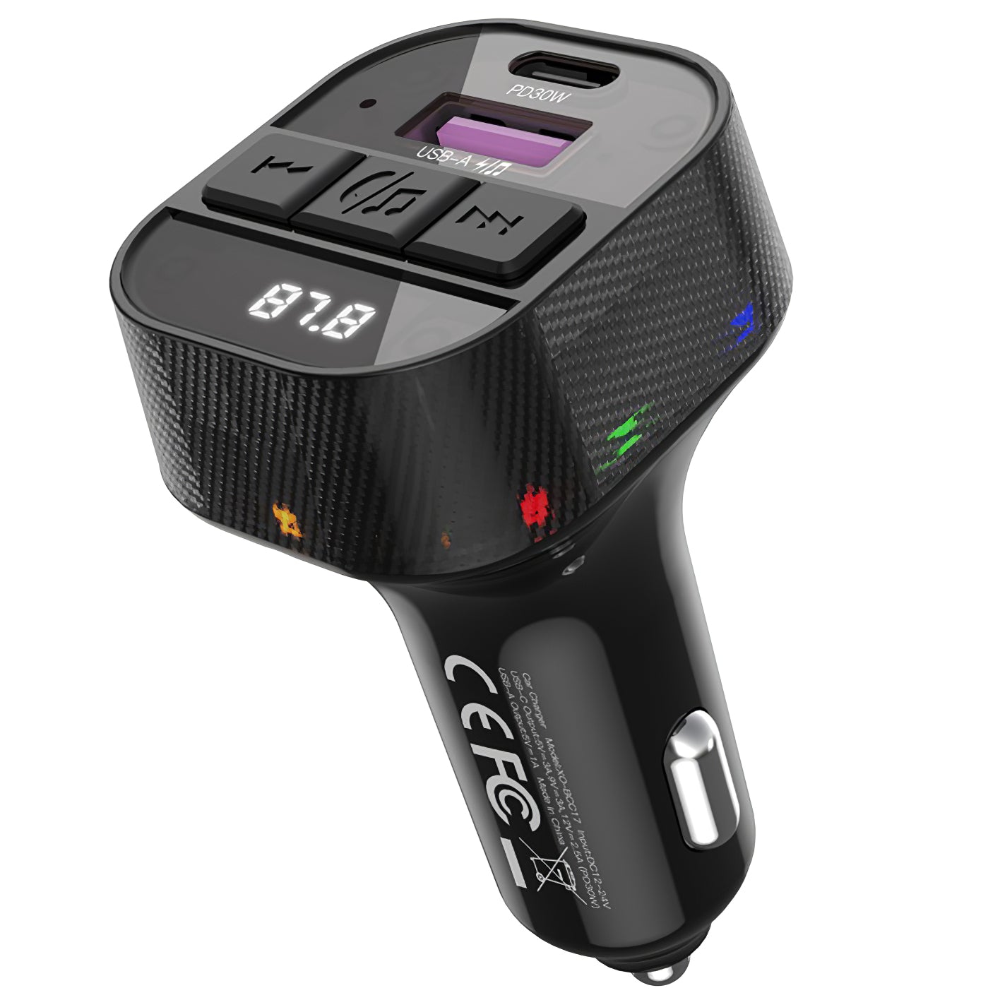 FM modulátor Bluetooth XO Design BCC17, 1 x USB-A - 1 x USB-C