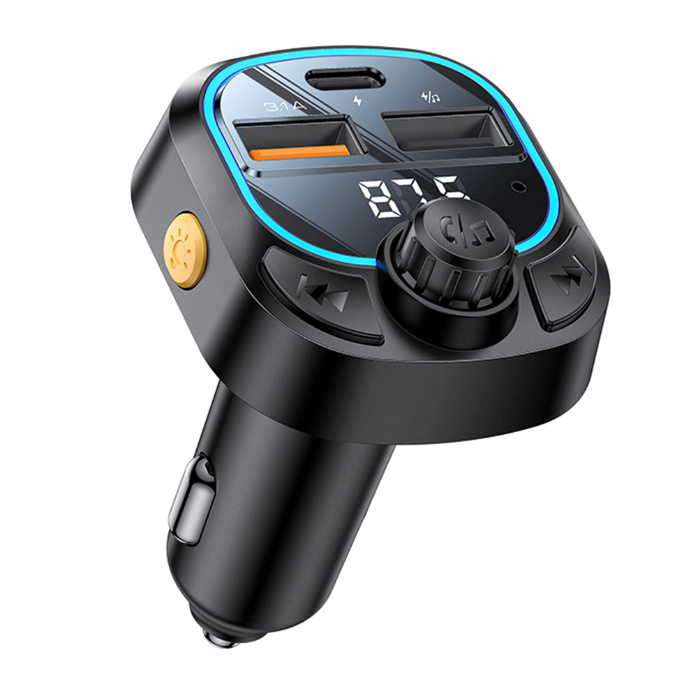 FM modulátor Bluetooth Yesido Y70, 2 x USB-A - 1 x USB-C