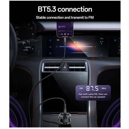 FM modulátor Bluetooth Yesido Y70, 2 x USB-A - 1 x USB-C