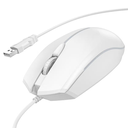 Drátová herní myš USB HOCO GM37, RGB, 2400DPI, bílá