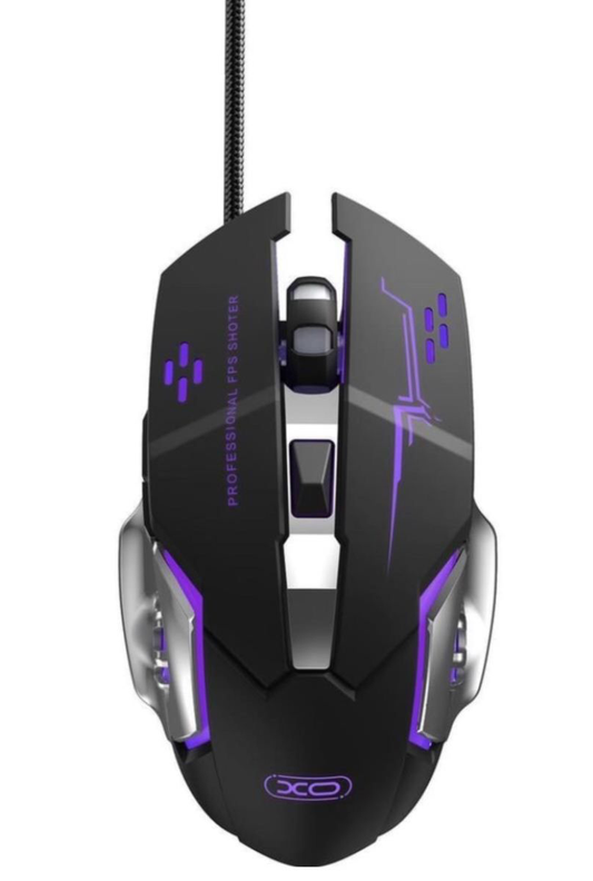Gamingová myš s kabelem USB XO Design M10, RGB, 3200DPI, černá