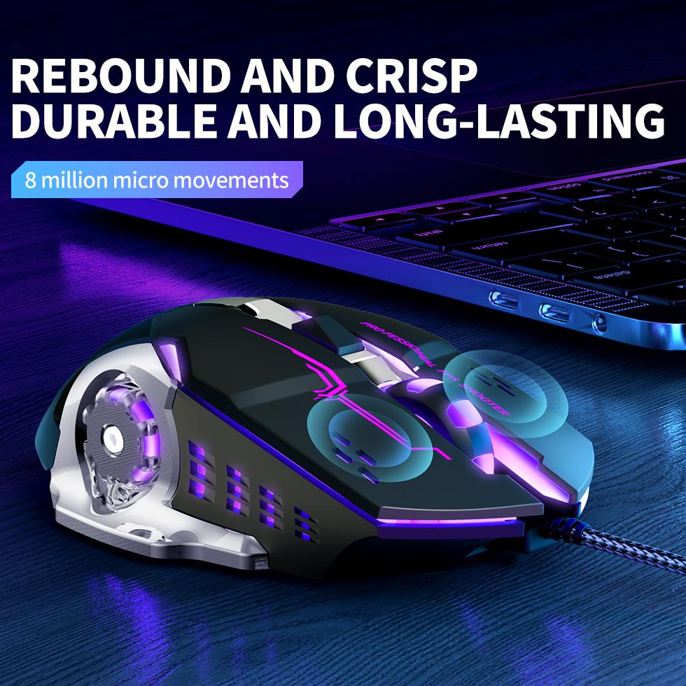 Wired USB Gaming Mouse XO Design M10, RGB, 3200DPI, Black