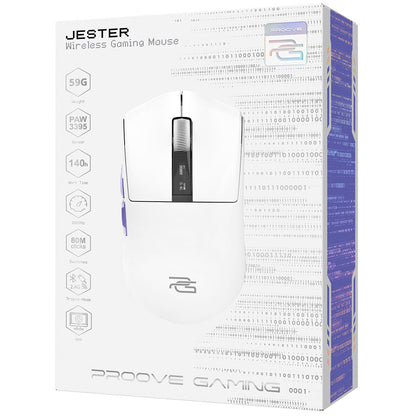 Bezdrátová herní myš Proove Jester, 800DPI - 26000DPI, OLED displej, Bílá WMJS00022002