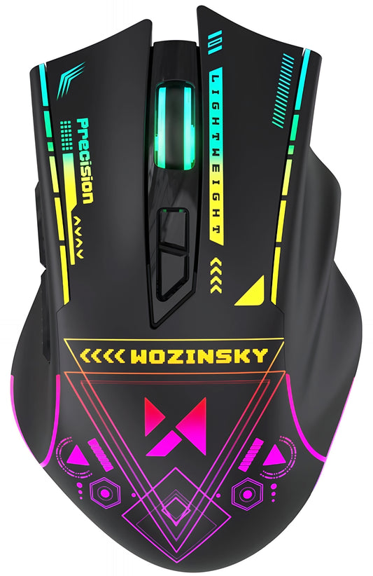 Bezdrátová herní myš WZK WMGB-3200, 3200DPI, RGB, černá