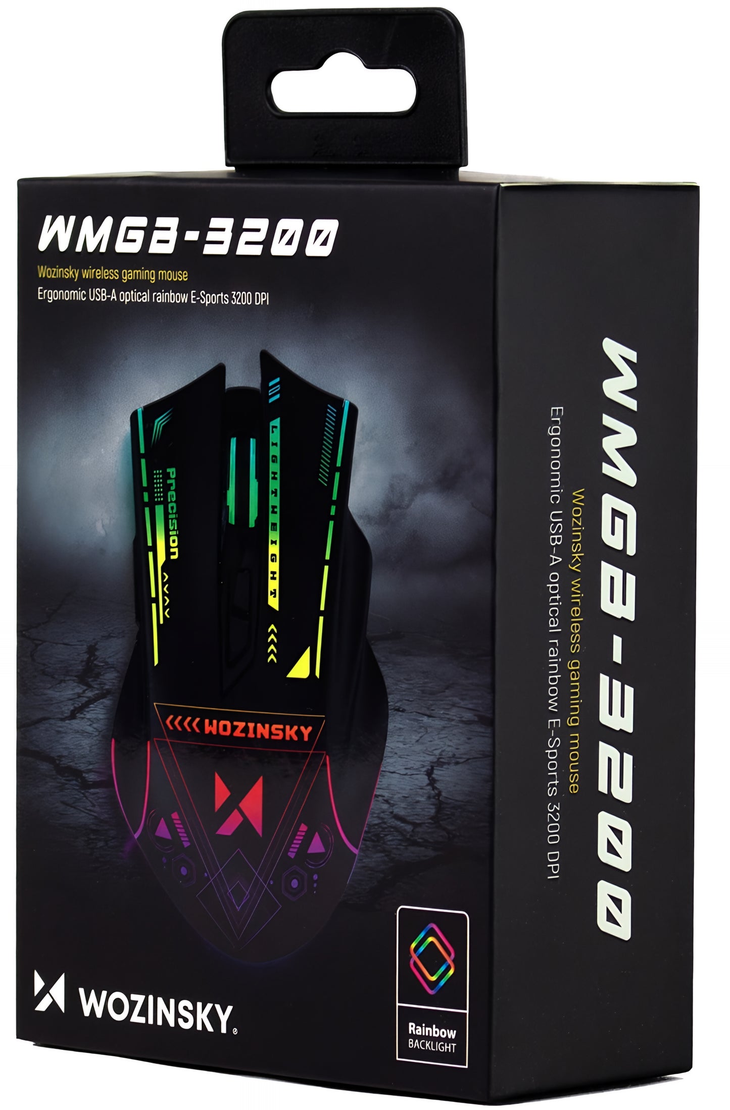 Bezdrátová herní myš WZK WMGB-3200, 3200DPI, RGB, černá