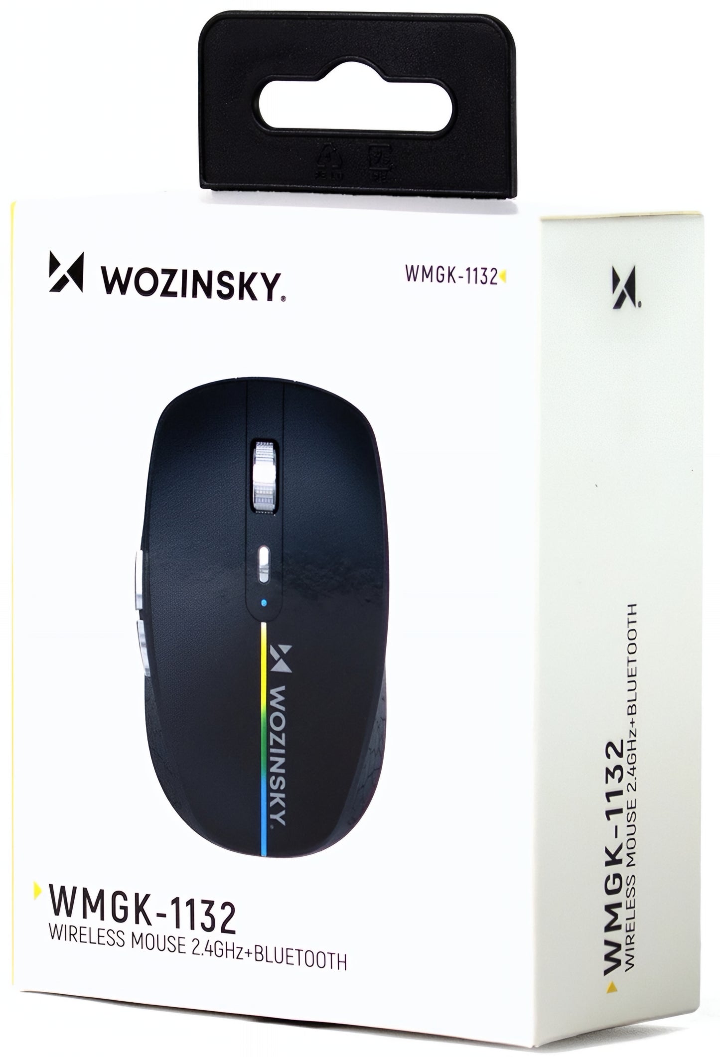 Bezdrátová herní myš WZK WMGK-1132, 1600DPI, RGB, BT / Wi-Fi, černá