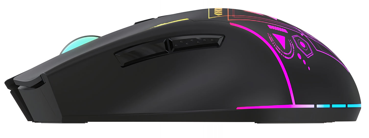 Bezdrátová herní myš WZK WMGB-3200, 3200DPI, RGB, černá