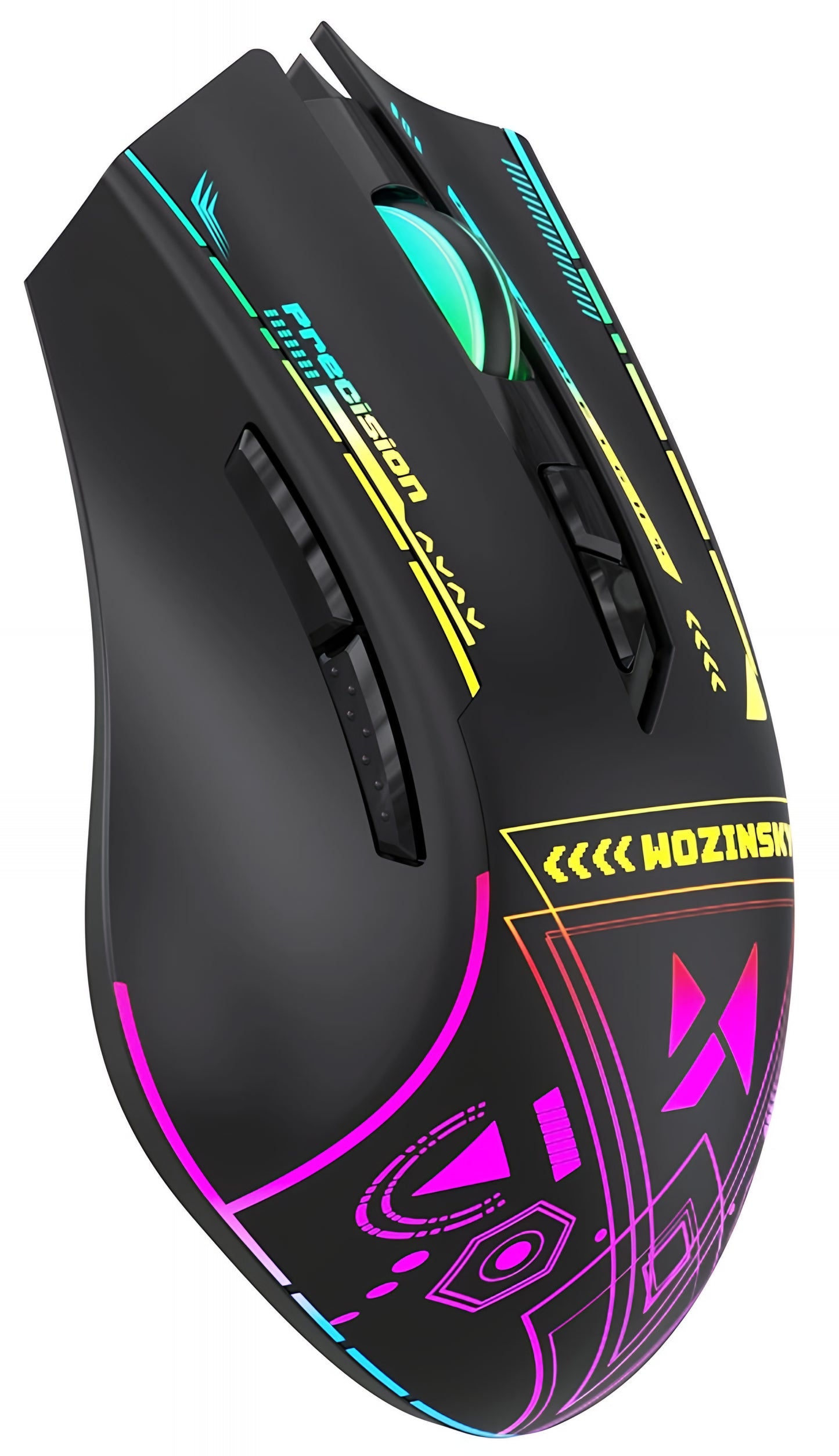 Bezdrátová herní myš WZK WMGB-3200, 3200DPI, RGB, černá