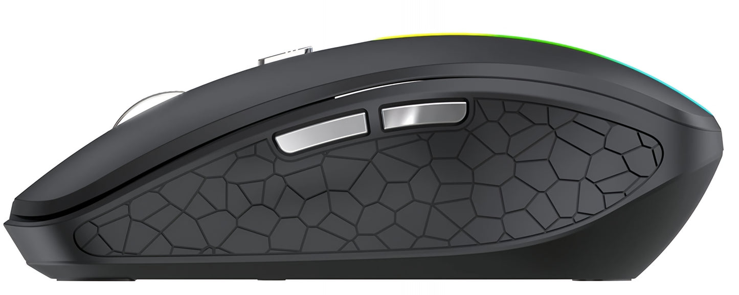 Bezdrátová herní myš WZK WMGK-1132, 1600DPI, RGB, BT / Wi-Fi, černá