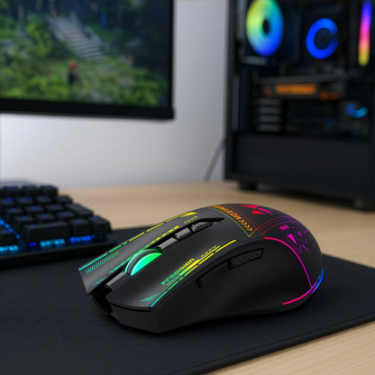 Bezdrátová herní myš WZK WMGB-3200, 3200DPI, RGB, černá