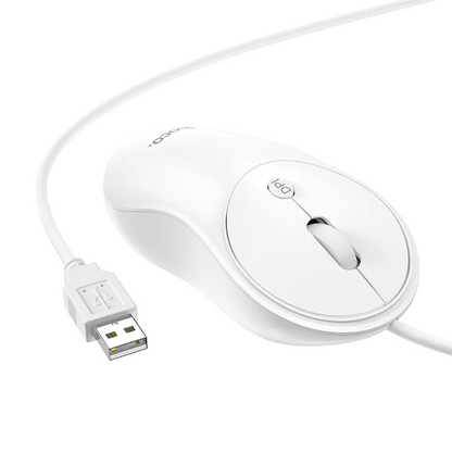 Drátová myš USB HOCO GM13, 1600DPI, bílá