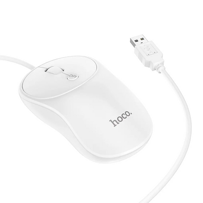 Drátová myš USB HOCO GM13, 1600DPI, bílá