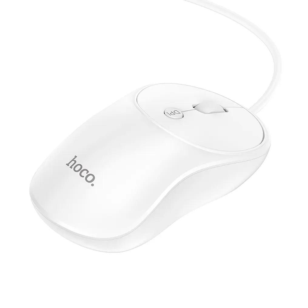 Drátová myš USB HOCO GM13, 1600DPI, bílá