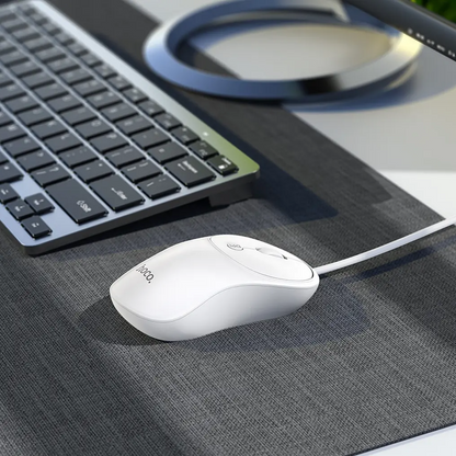 Drátová myš USB HOCO GM13, 1600DPI, bílá