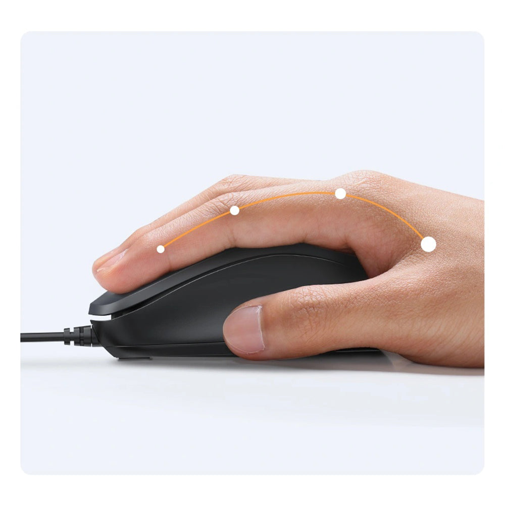 Drátová myš USB UGREEN MU007, 1200DPI, 1.5m, černá