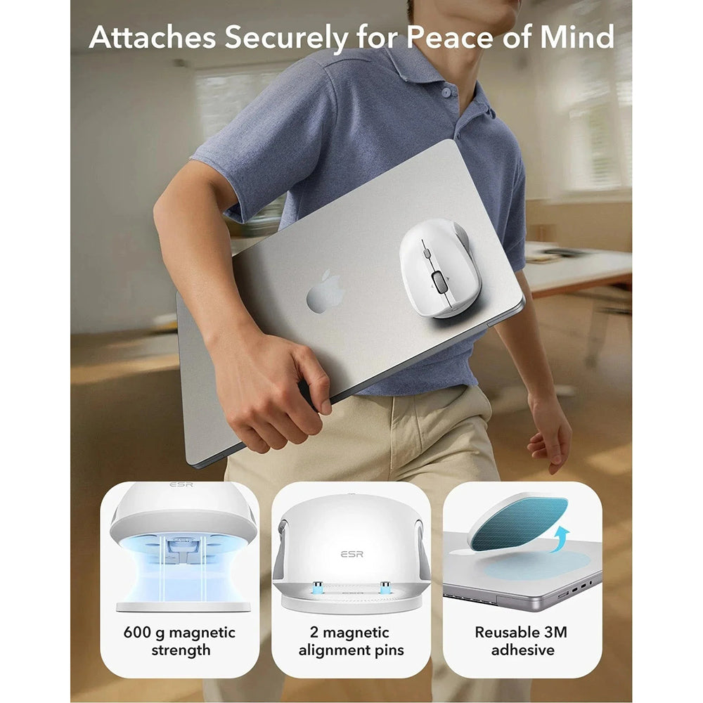 ESR MagMouse Wireless Mouse, 800DPI - 4800DPI, BT / Wi-Fi, White