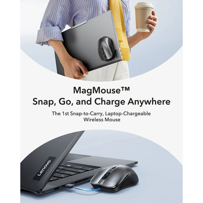 Bezdrátová myš ESR MagMouse, 800DPI - 4800DPI, šedá