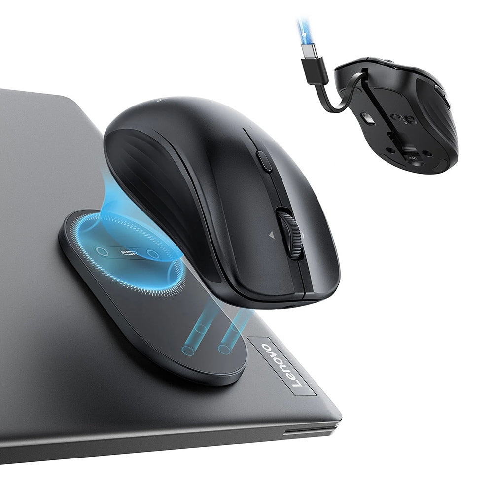 Bezdrátová myš ESR MagMouse, 800DPI - 4800DPI, BT / Wi-Fi, Černá