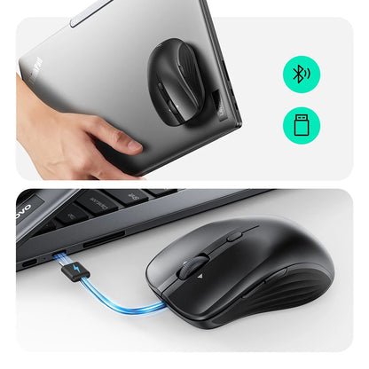 Bezdrátová myš ESR MagMouse, 800DPI - 4800DPI, BT / Wi-Fi, Černá