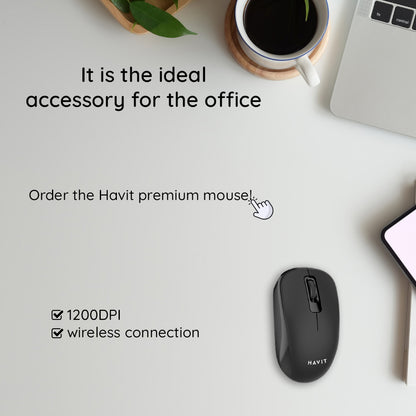 HAVIT MS626GT Wireless Mouse, 1200DPI, Black Blue